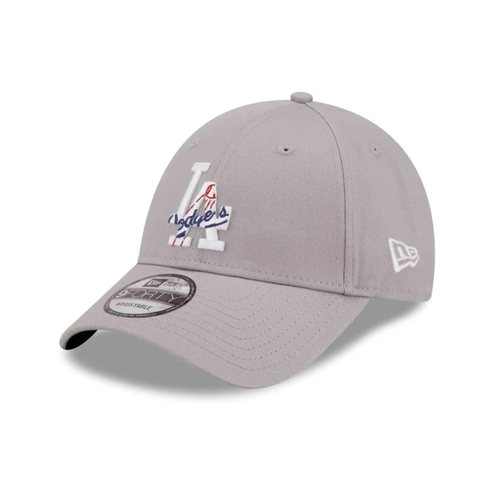 new era Dodgers Team Logo Pet Grijs Gray Heren