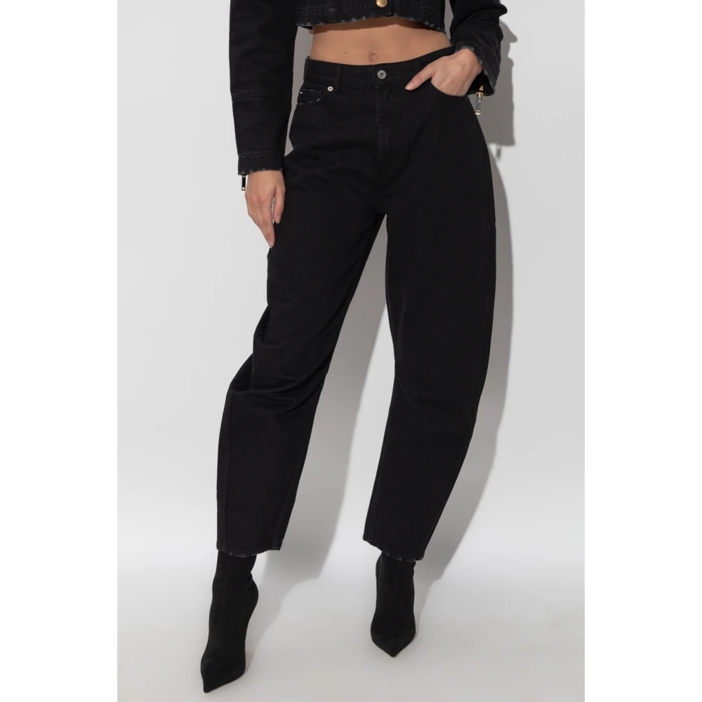 Halfboy Jeans met toelopende pijpen Black Dames
