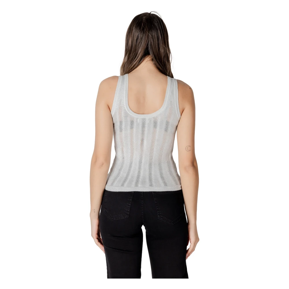 Jacqueline de Yong Gestreepte Mouwloze Tank Top White Dames