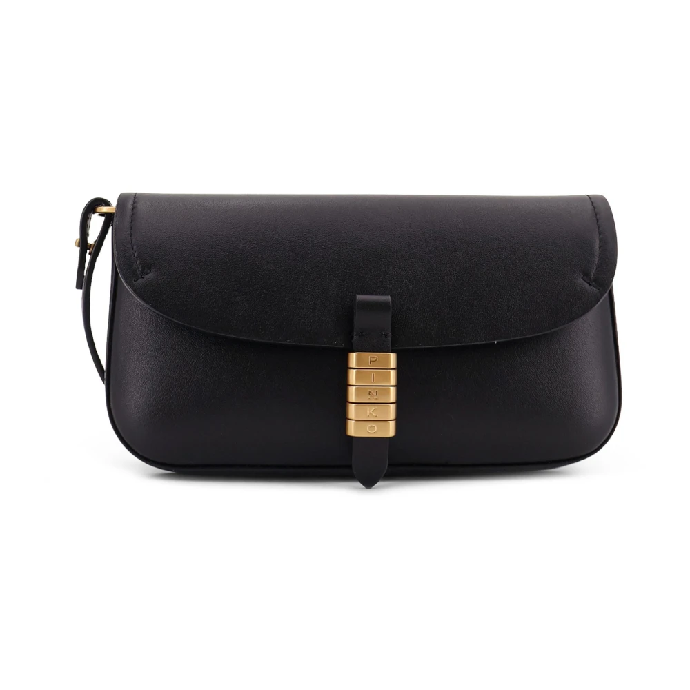 Pinko Women's Black Saddle Flat Medium Shoulder Bag - Cross Body Bags - One Size - Bags