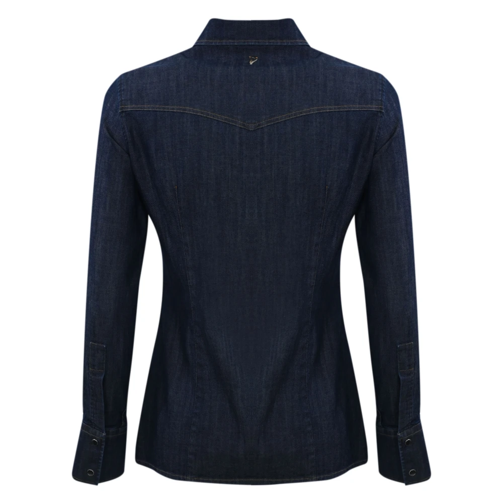 Dondup Denim Overhemd Lange Mouw Knoopsluiting Blue Dames