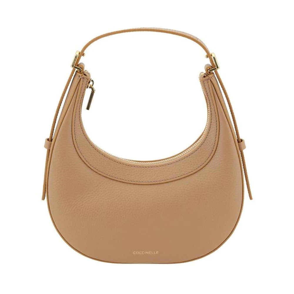 Coccinelle Schoudertas van generfd leer met verstelbare bandjes Beige Dames