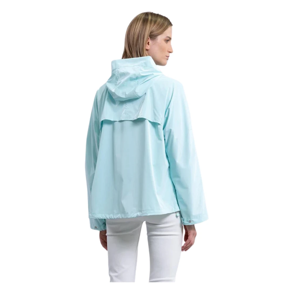 Duno Capuchon Kimono Mouw Jas Blue Dames