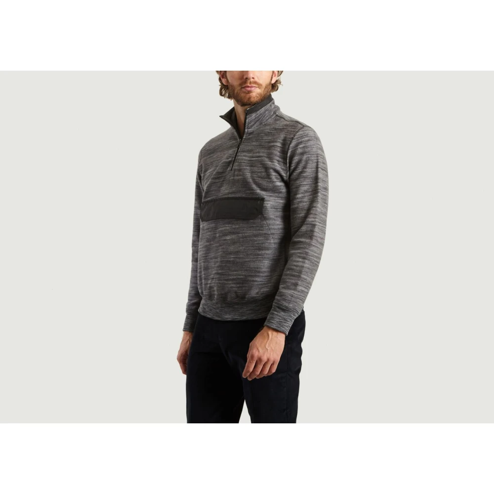 PS By Paul Smith Gemeleerd Zwart Polar Sweatshirt met Rits Black Heren