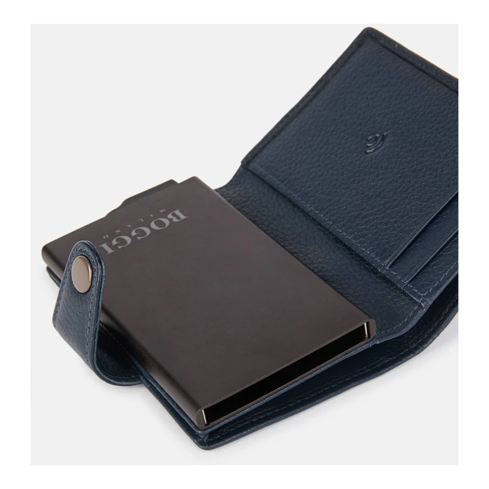 Boggi Milano Creditcardhouder van leer Black Heren