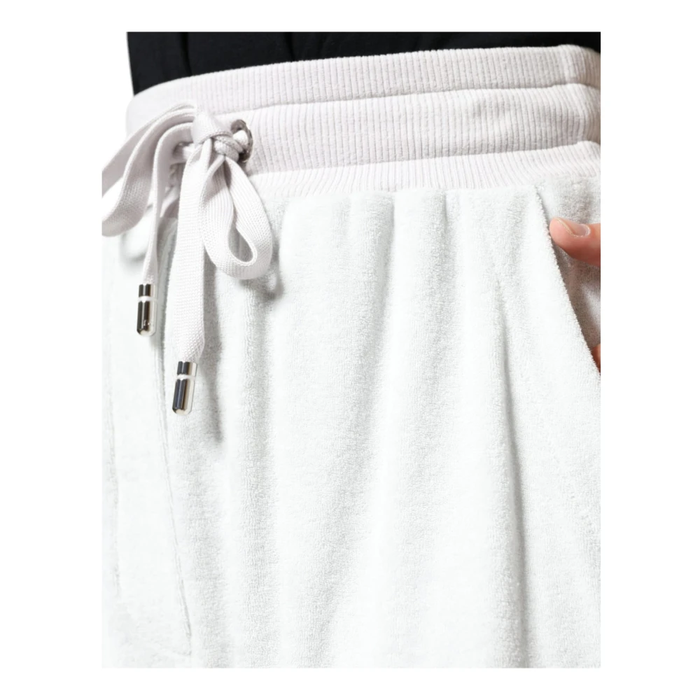 Dolce & Gabbana Witte Nylon Jogger Sweatpants met Trekkoordsluiting White Dames