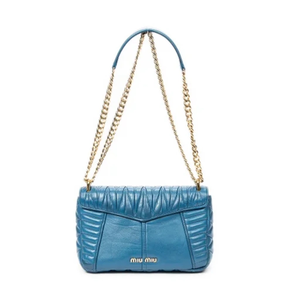 Miu Pre-owned Leather handbags Blue Dames