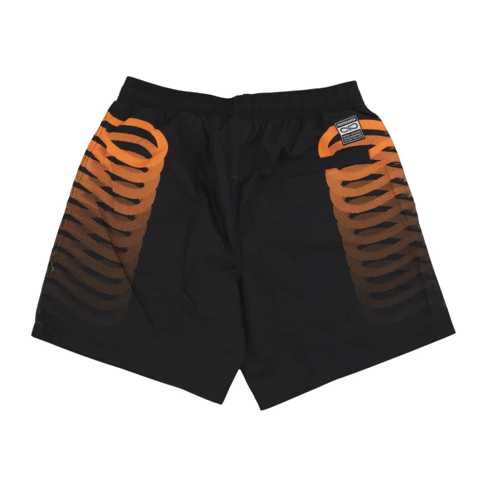 Propaganda Zwarte Oranje Zwemshorts met Mesh Black Heren