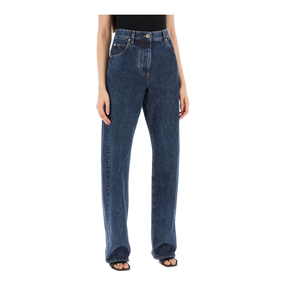 Salvatore Ferragamo Jeans met gebogen naden Blue Dames