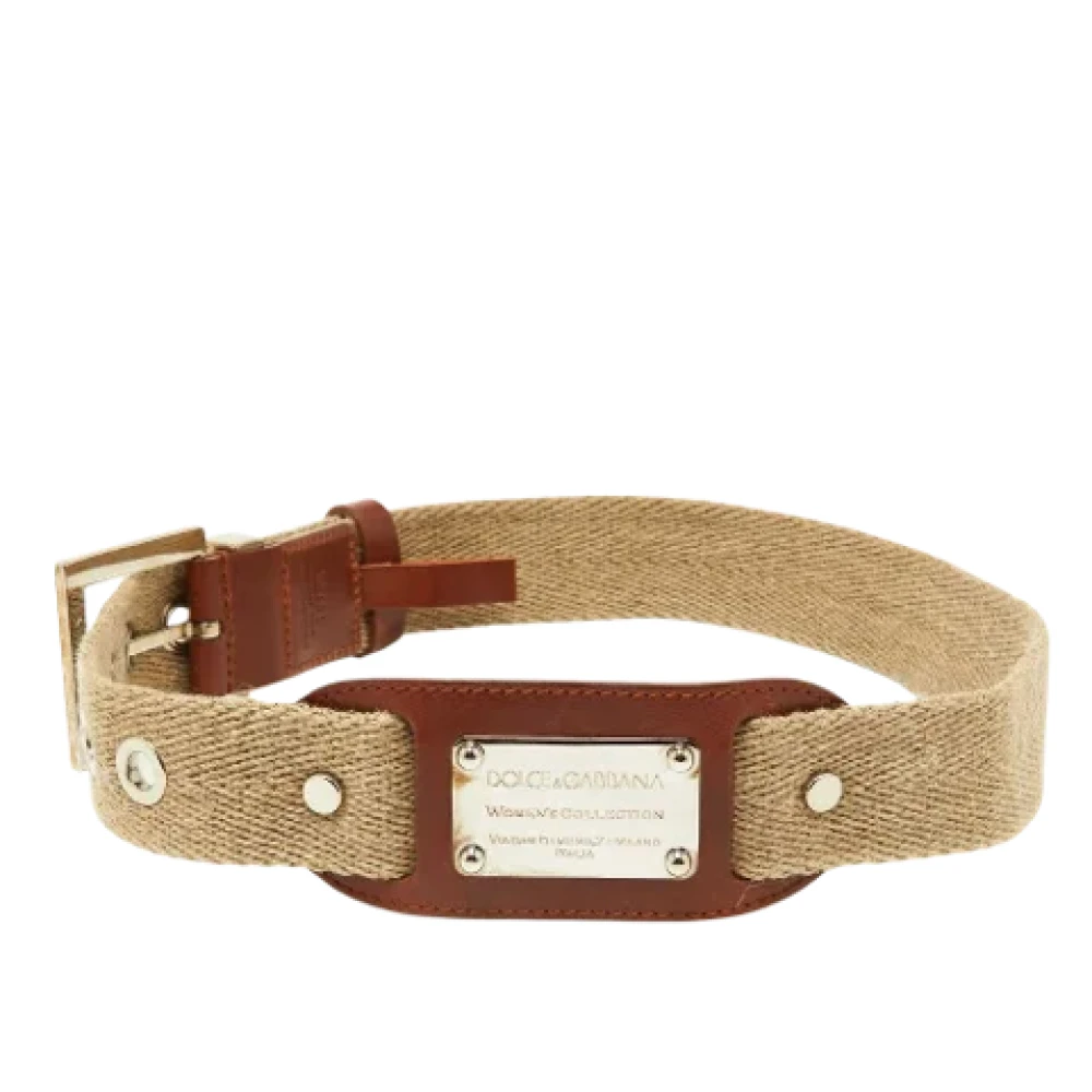 Dolce & Gabbana Pre-owned Leather belts Beige Dames