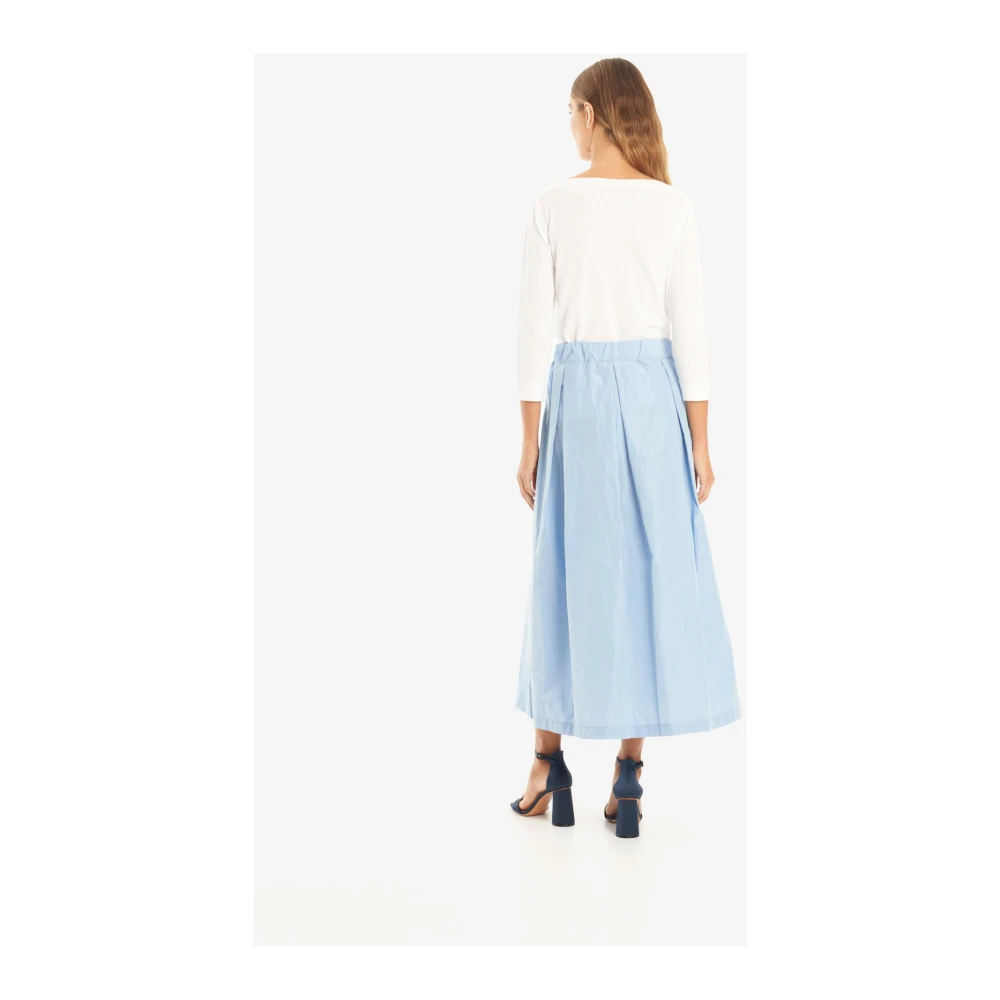 Vicario Cinque Elegante Maxi Rok met Zakken Blue Dames