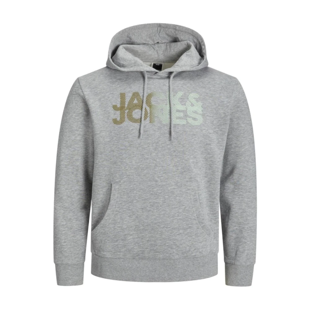 Jack & Jones Men's Gray Hoodies, M, Hoodies