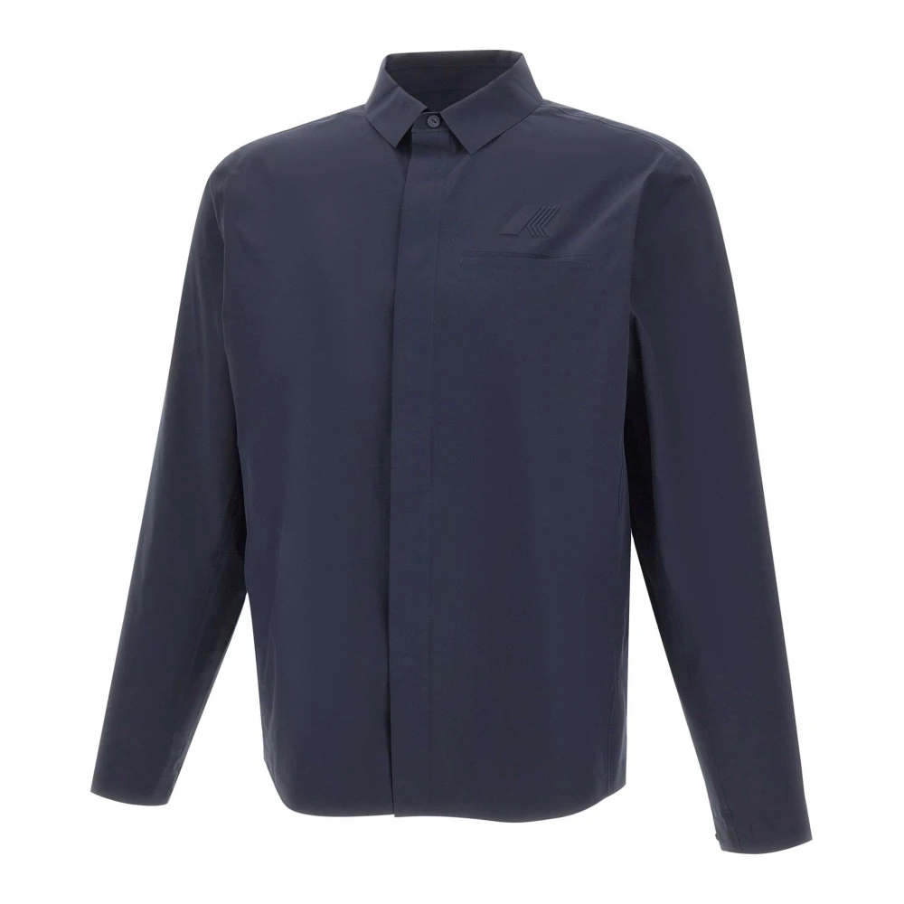 K-Way Herr Blå Skjortor L, Polyester, Sharrie Tech Overshirt