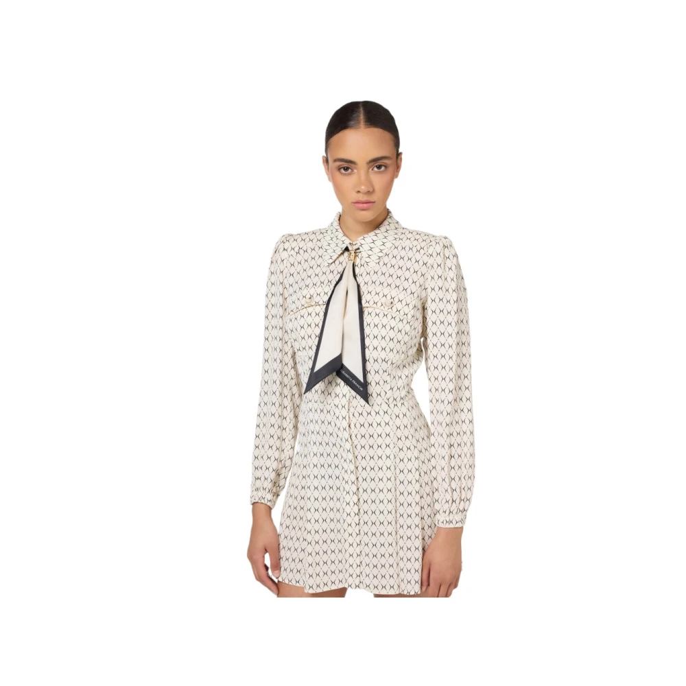 Elisabetta Franchi Elegante Jurk voor Speciale Gelegenheden Beige Dames