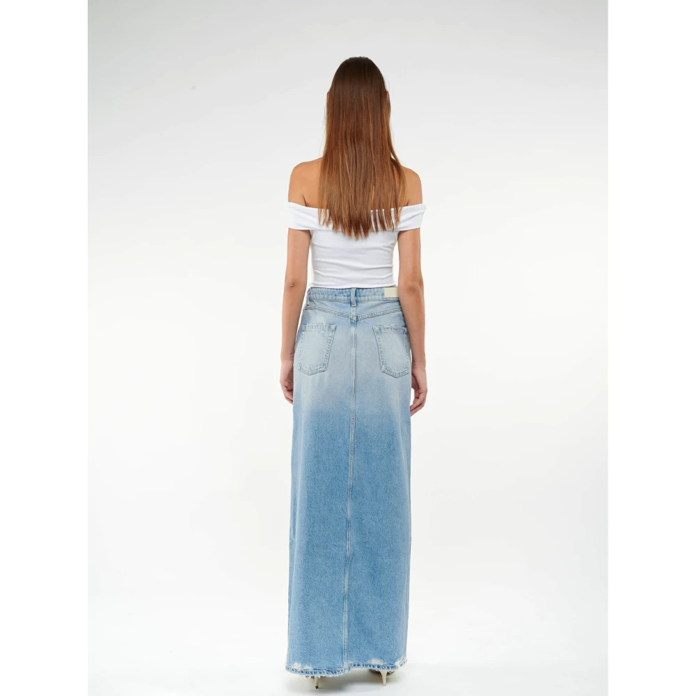 Icon Denim Blauwe Denim Rok Blue Dames