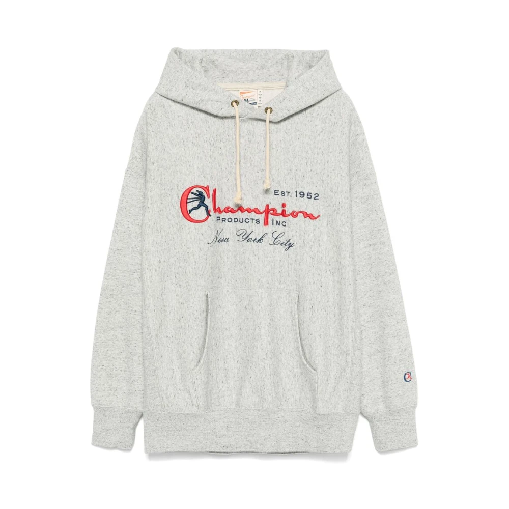 Champion Grijze Melange Hoodie Gray Heren