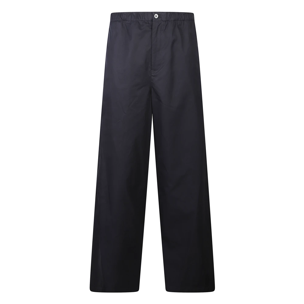 Jil Sander Men's Blue Wide Trousers - Wide Trousers - M - Trousers