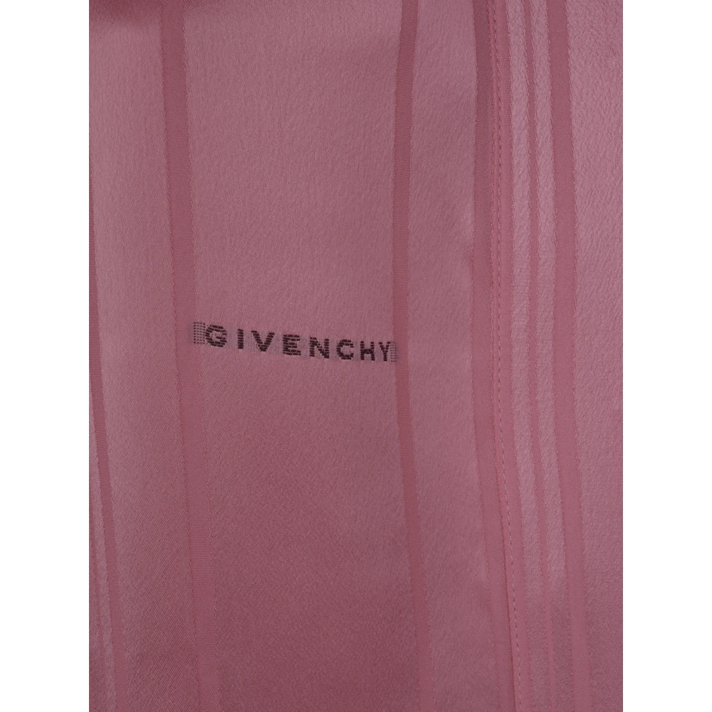 Givenchy Logo-print satijnen overhemd Pink Dames