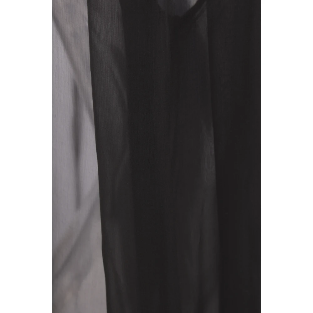 Saint Laurent Zwarte Zijden Chiffon Blouse Black Dames