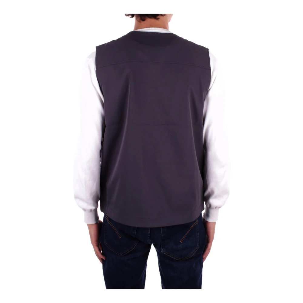 Carhartt WIP Logo Front Zip Jacket Vier Zakken Blue Heren