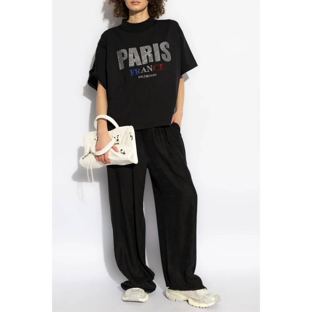 Balenciaga T-shirt met Logo Black Dames