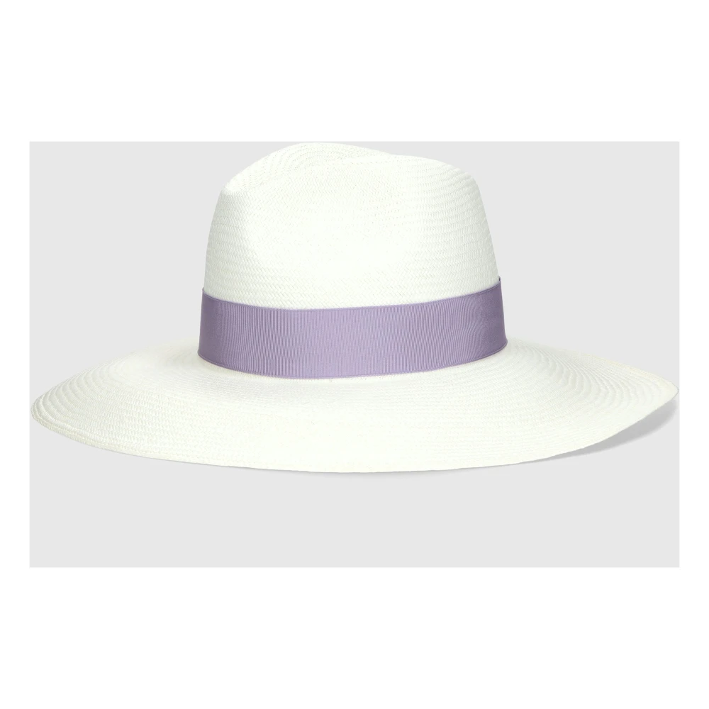 Borsalino Wijde Rand Panama Hoed White Dames