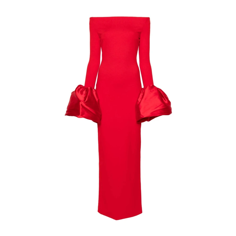 Solace London Rode Off-Shoulder Maxi Jurk Red Dames