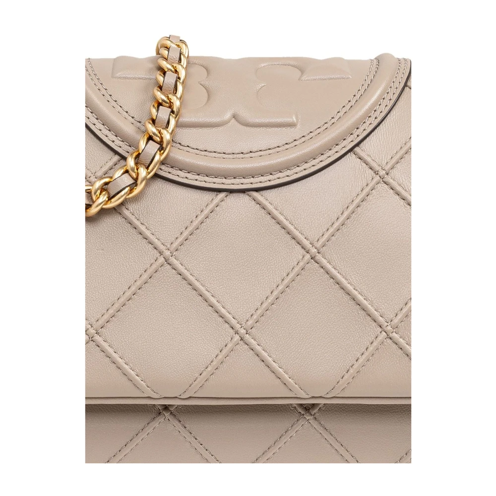 TORY BURCH Convertible Fleming Schoudertas in Beige Dames