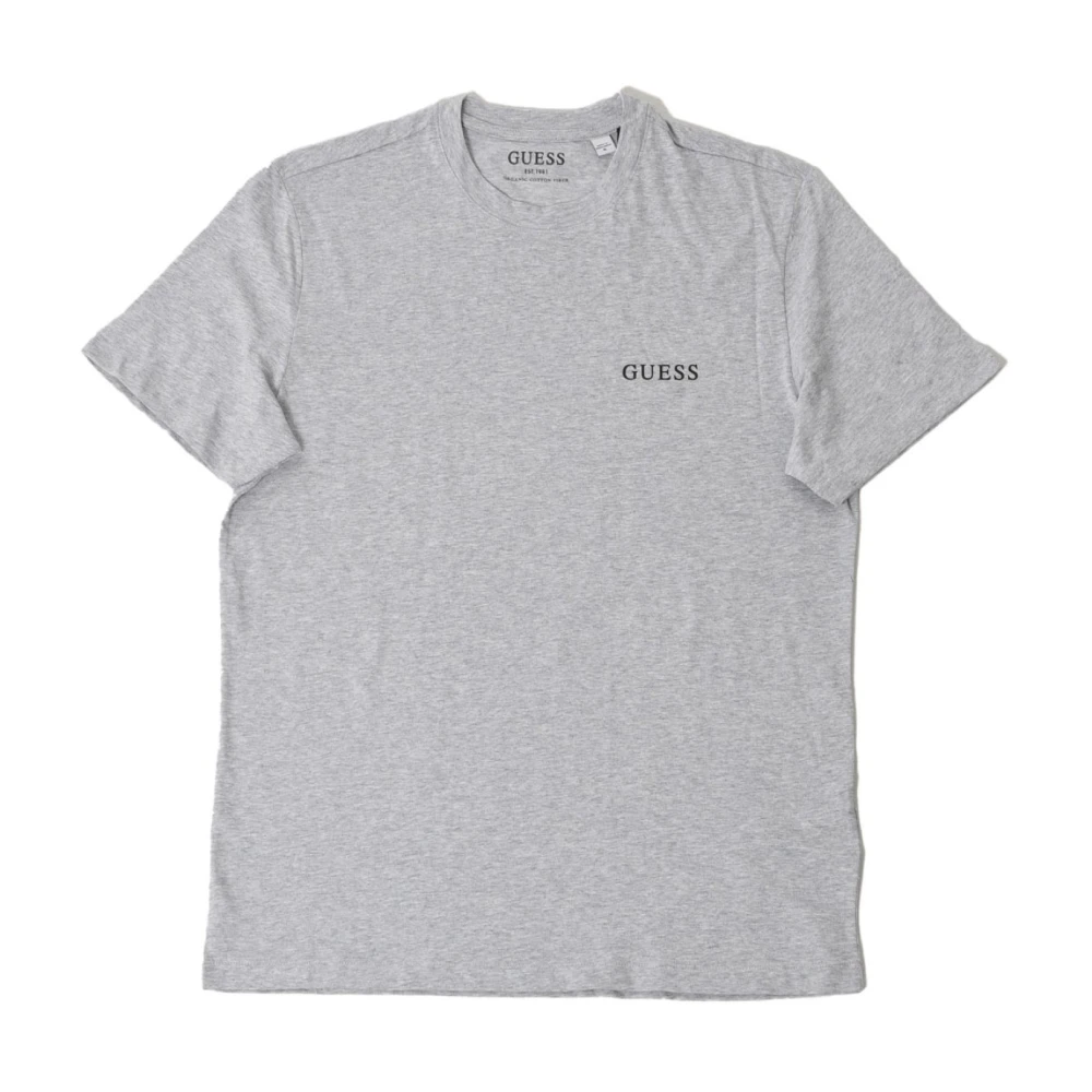 Guess Katoenen T-shirt Grijs Rechte pasvorm Gray Heren
