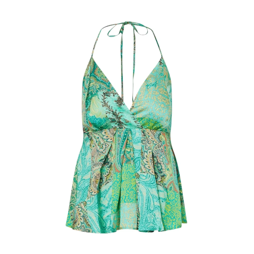 Liu Jo Vrouw Groente Tops Dames, Groen, Xs, Top Met Print