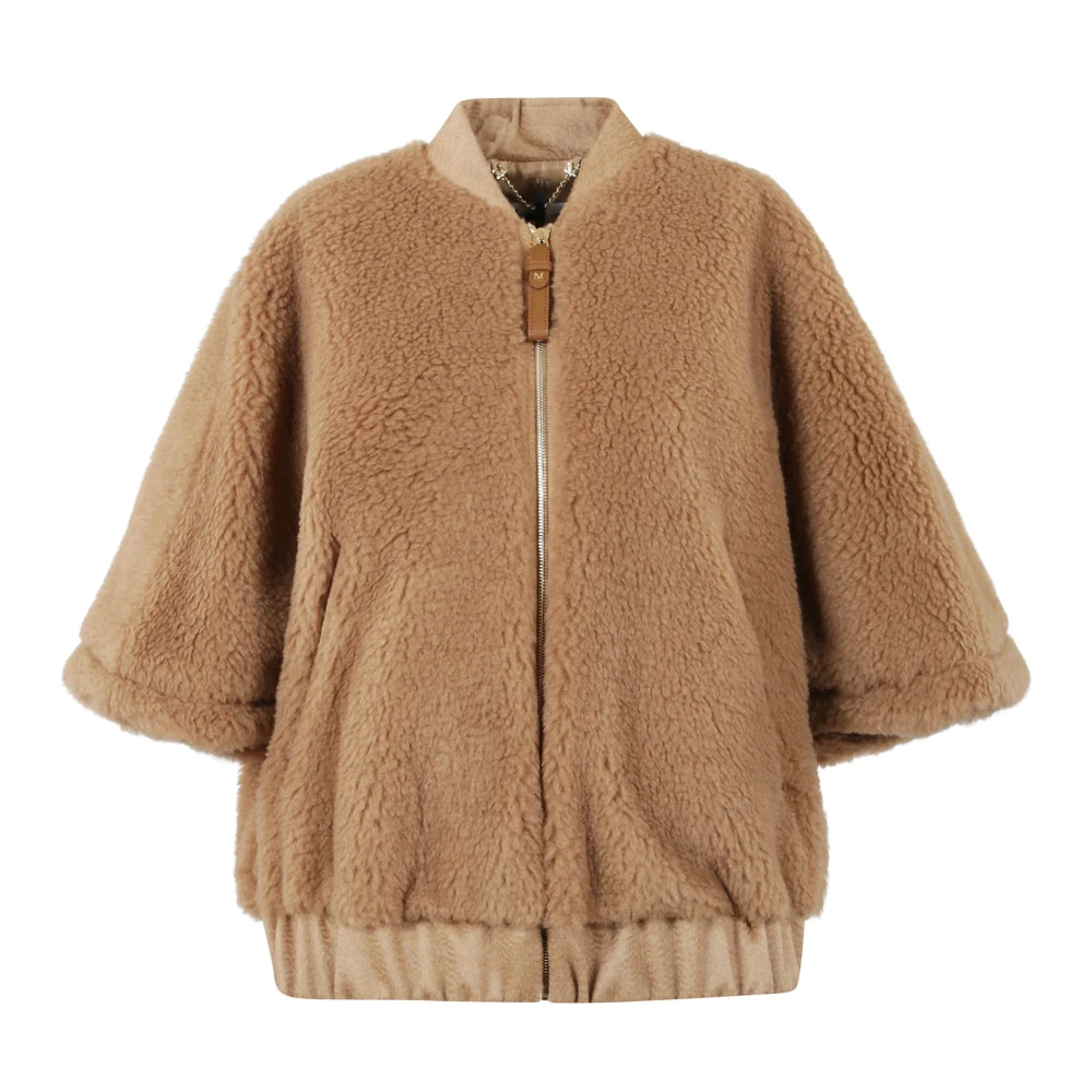 Max Mara Stijlvolle Cape Wrap Poncho Brown Dames