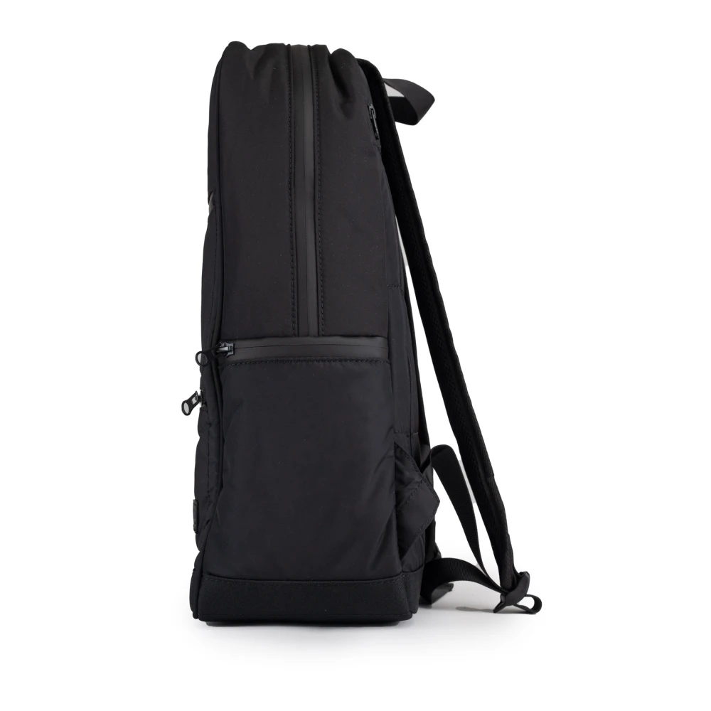 MC2 Saint Barth Zwarte nylon rugzak met ritssluiting zakken Black Heren