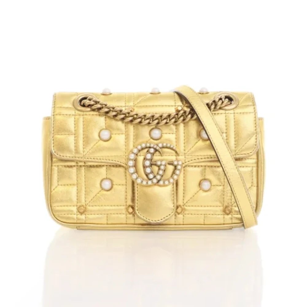 Gucci Vintage Pre-owned Leather handbags Yellow Dames