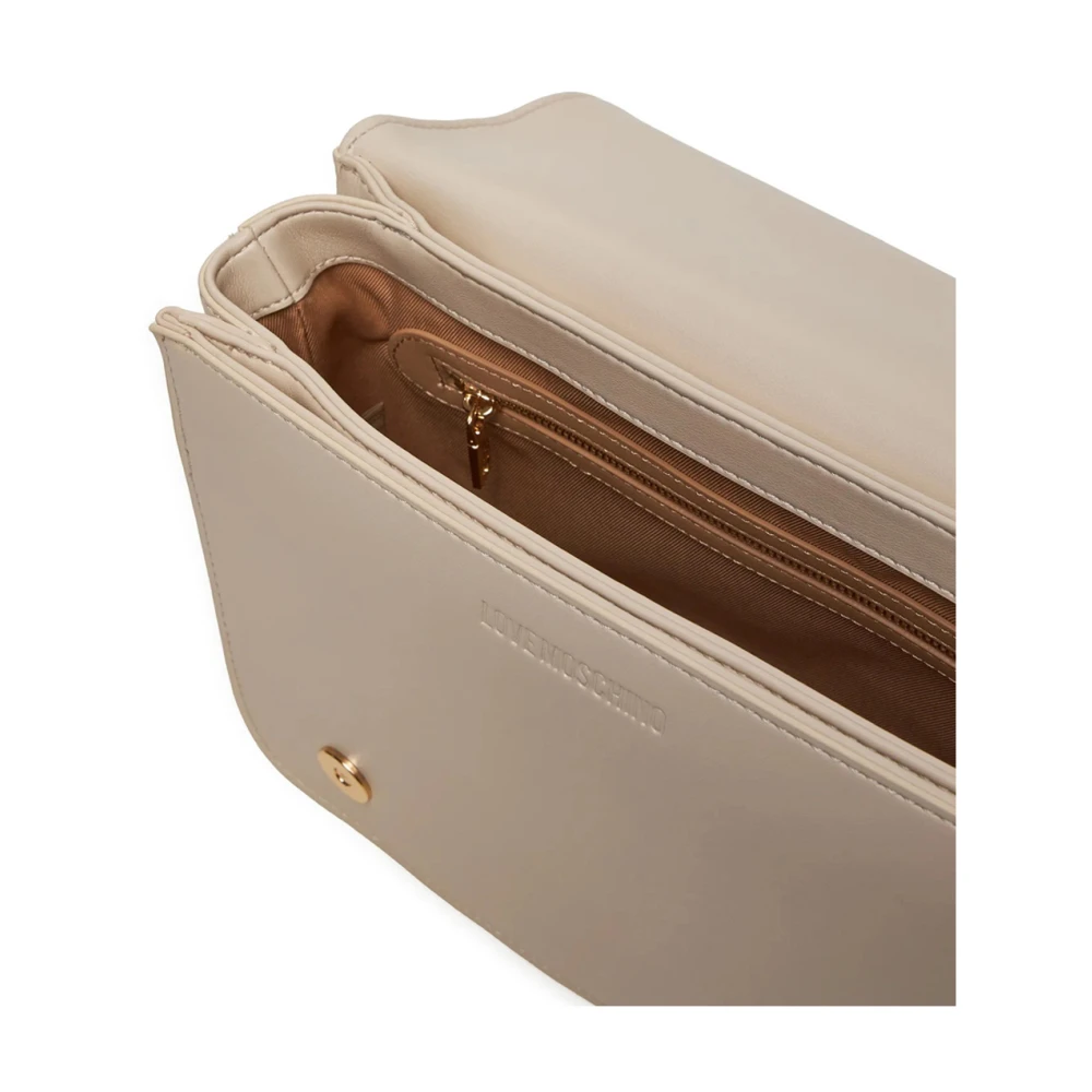 Love Moschino Gewatteerde Pu Schoudertas Ivoor Beige Dames
