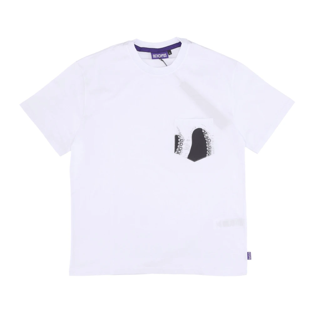 Octopus Witte Pocket Tee Heren T-Shirt White Heren