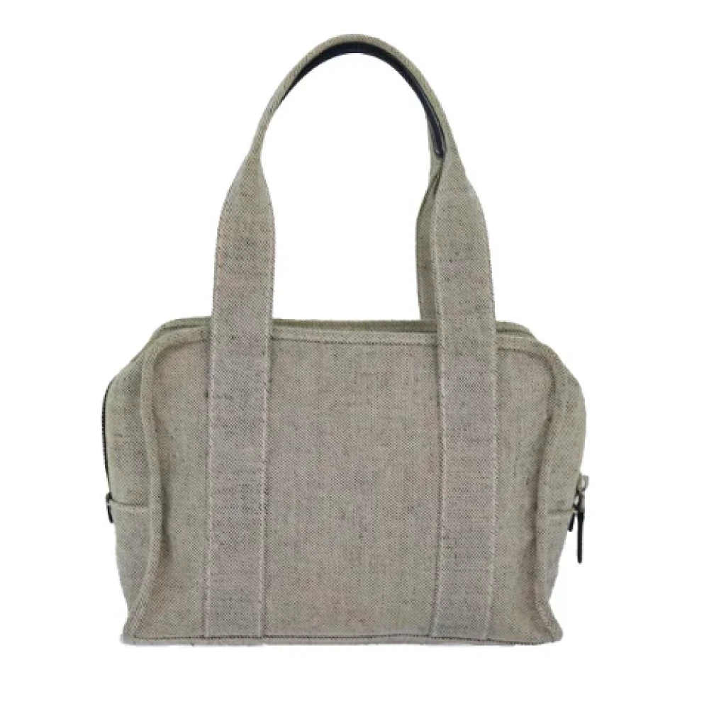 Prada Vintage Pre-owned Canvas handbags Gray Dames