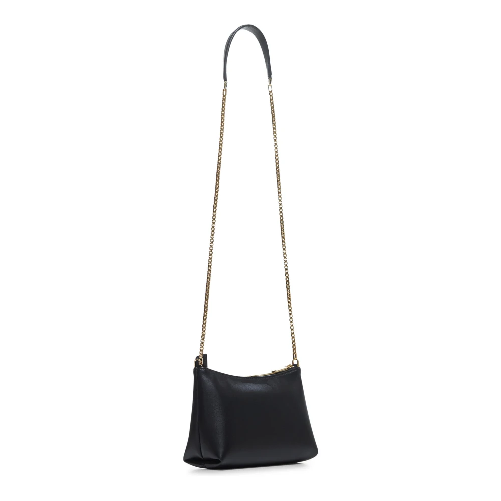 Salvatore Ferragamo Zwarte leren schoudertas met ketting Black Dames