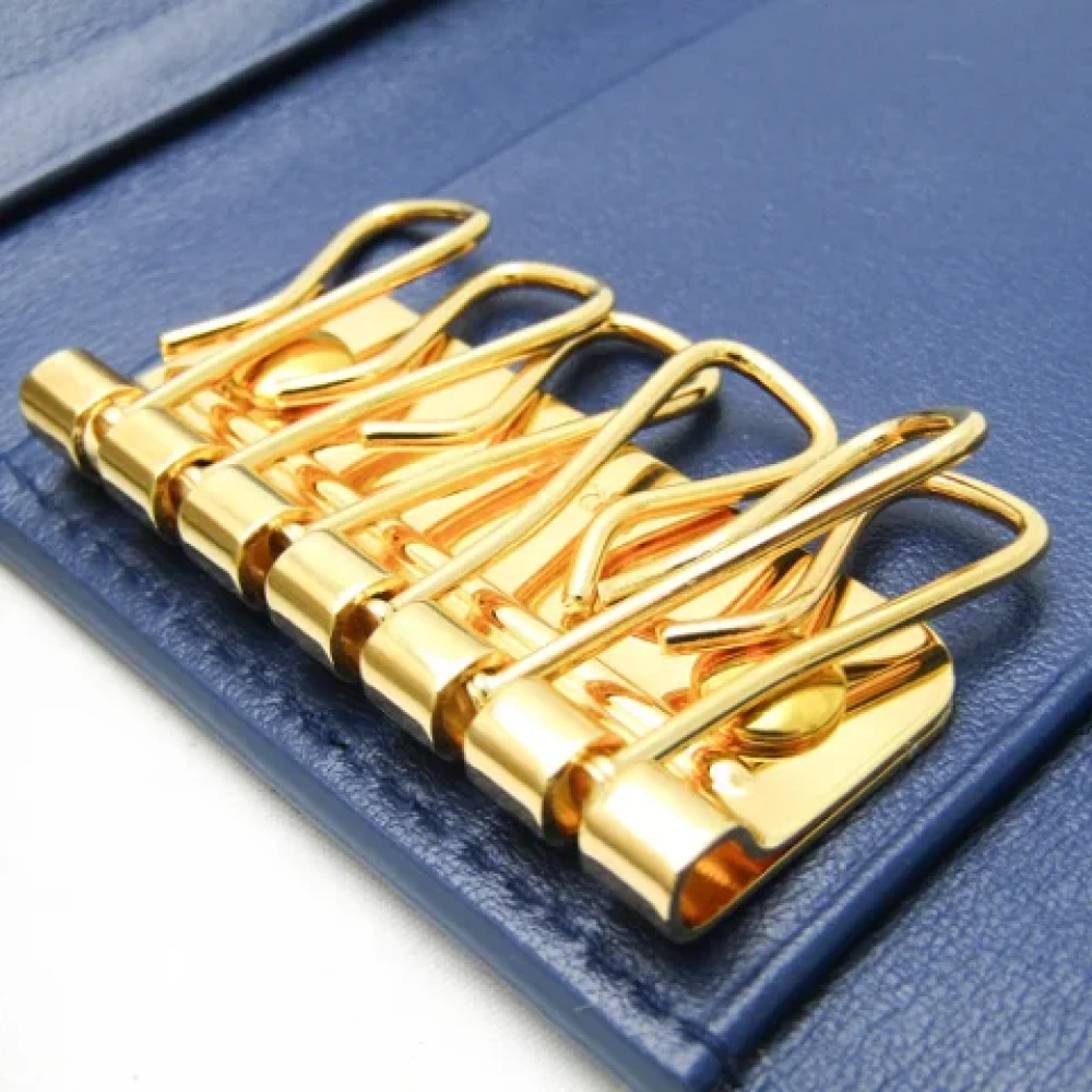 Prada Vintage Pre-owned Leather key-holders Blue Dames