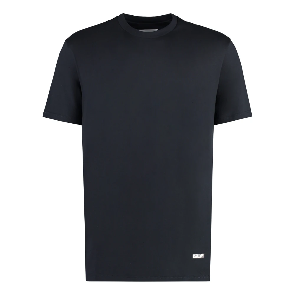 Jil Sander Men's Blue Ribbed Crew-Neck Tee - T-Shirts - M - Tops
