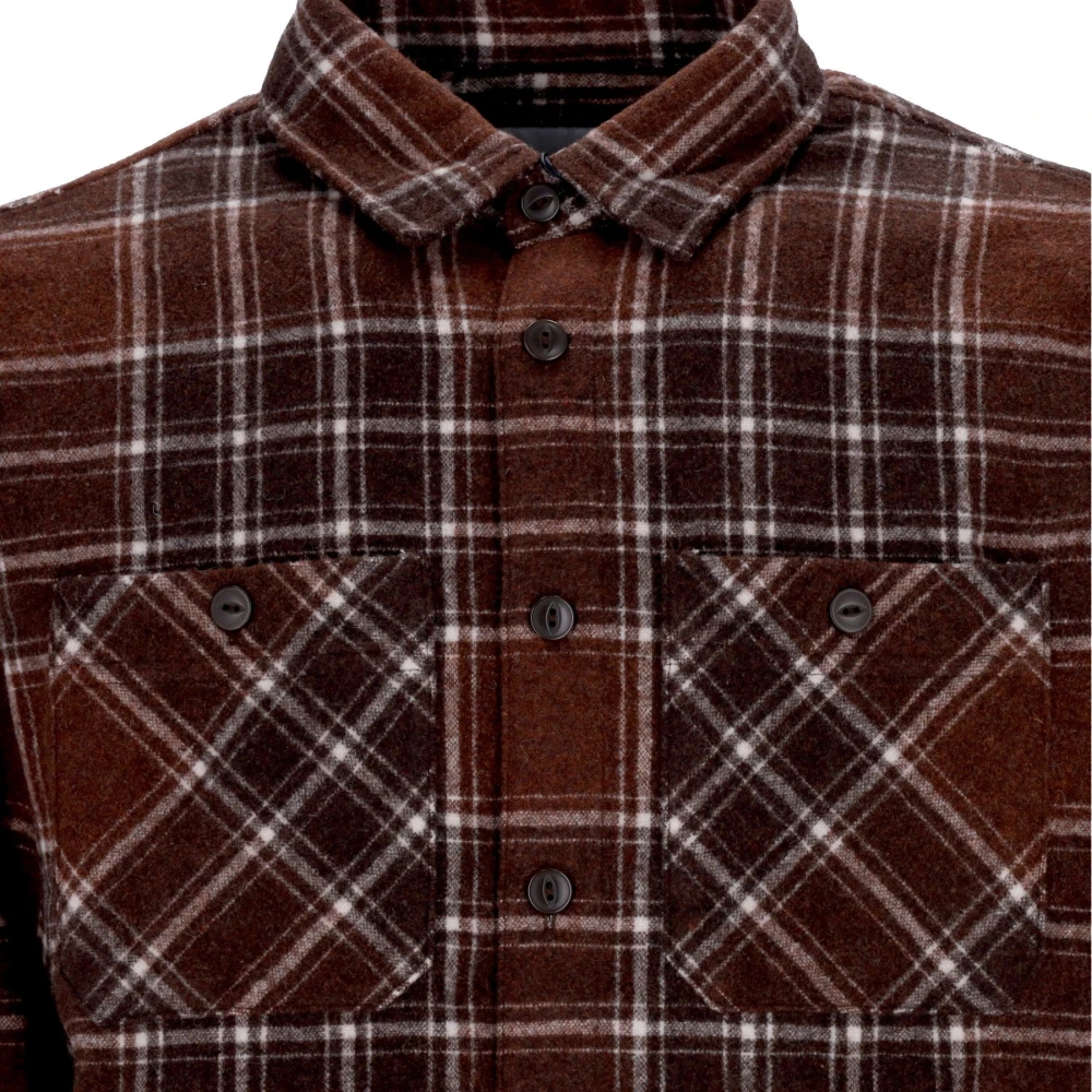 Carhartt WIP Geruite overhemd met lange mouwen en zakken Brown Heren