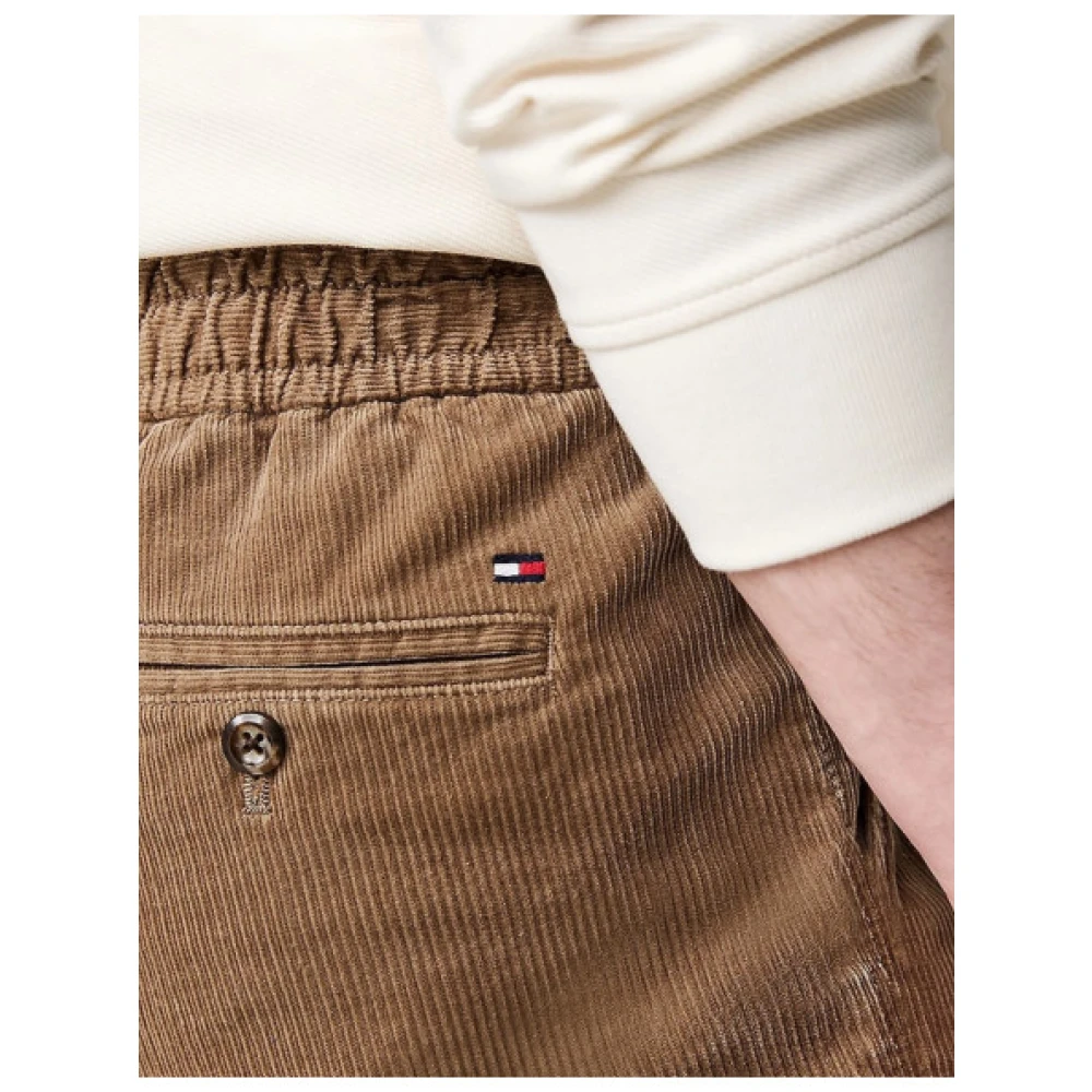 Tommy Hilfiger Corduroy Chino Broek met Elastische Taille Brown Heren