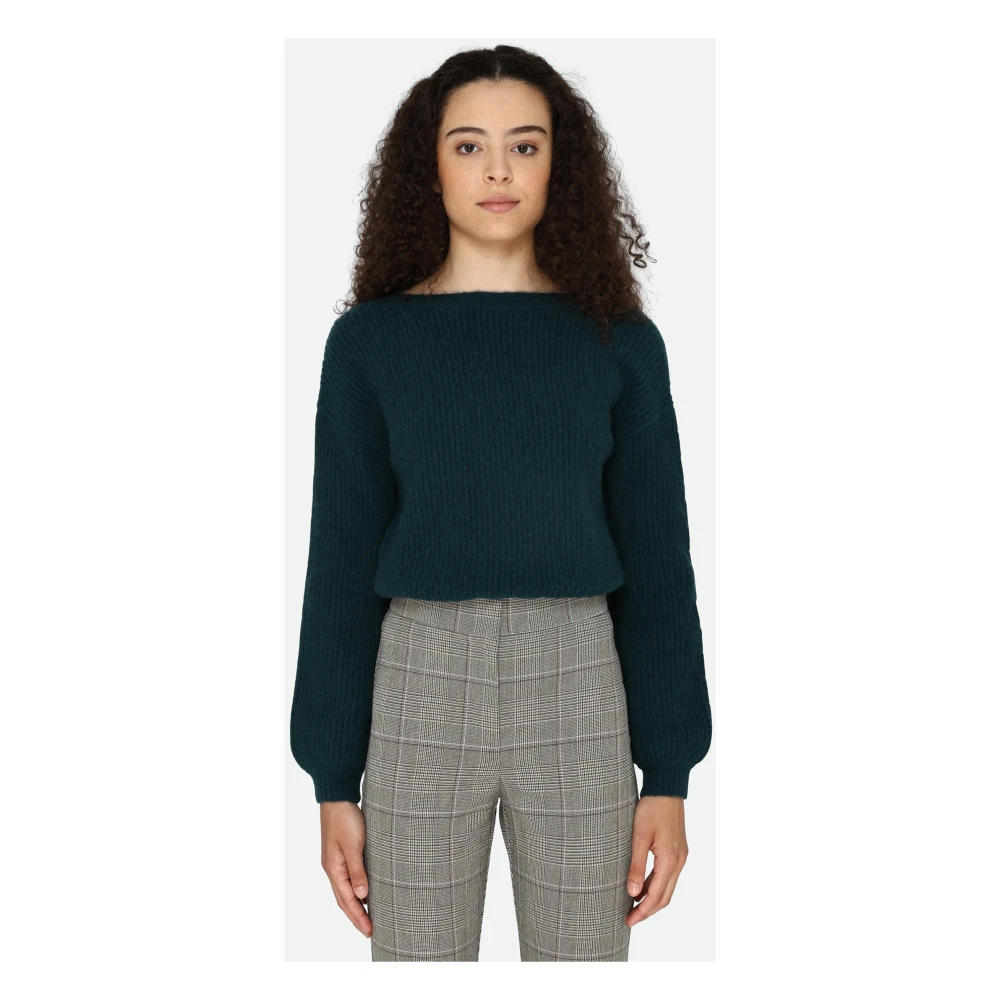 PATRIZIA PEPE V-hals Petrol Trui Alpaca Mix Green Dames