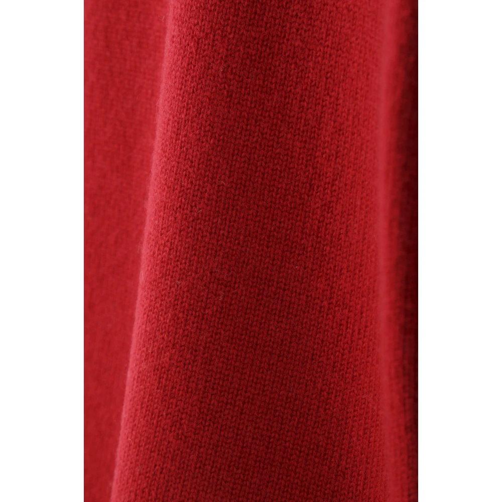 Max Mara Rode Oversized Sweater met Flocked Motif Red Dames