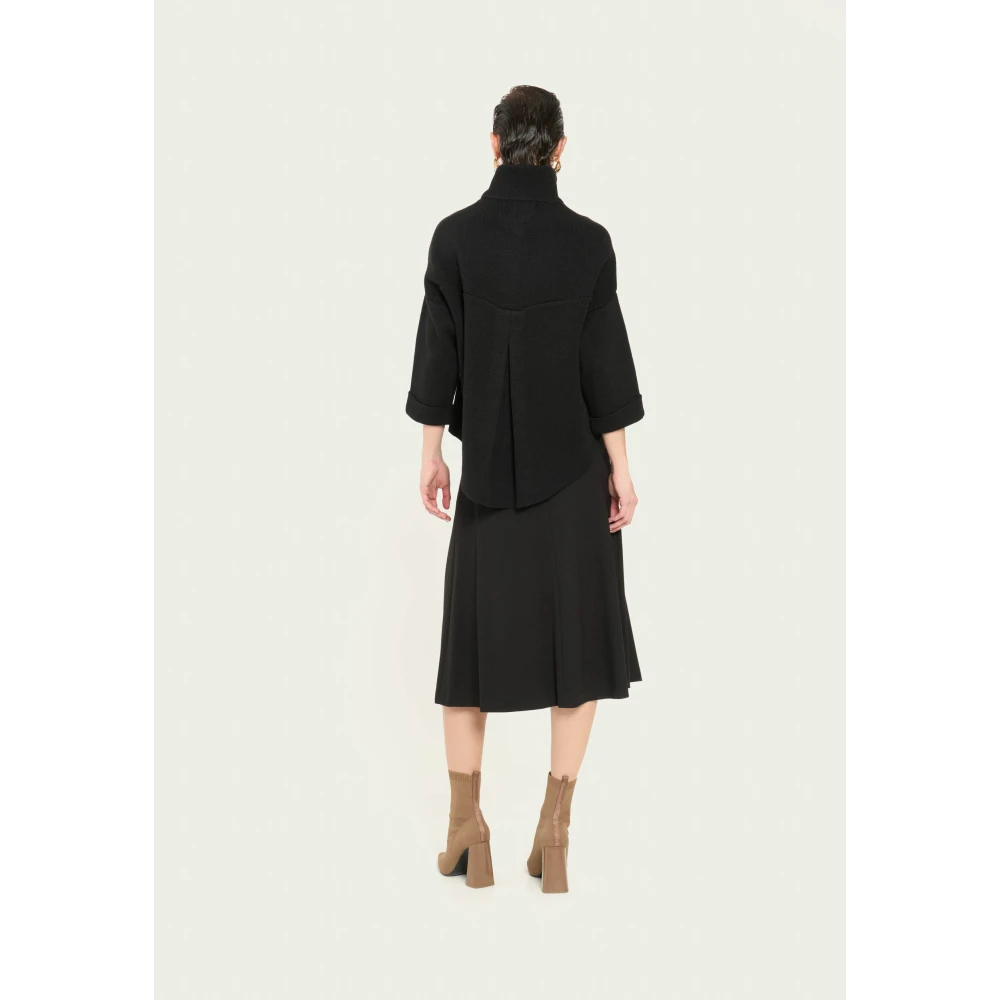 Vicario Cinque Tulip-vormige rok in Milano-stitch Black Dames