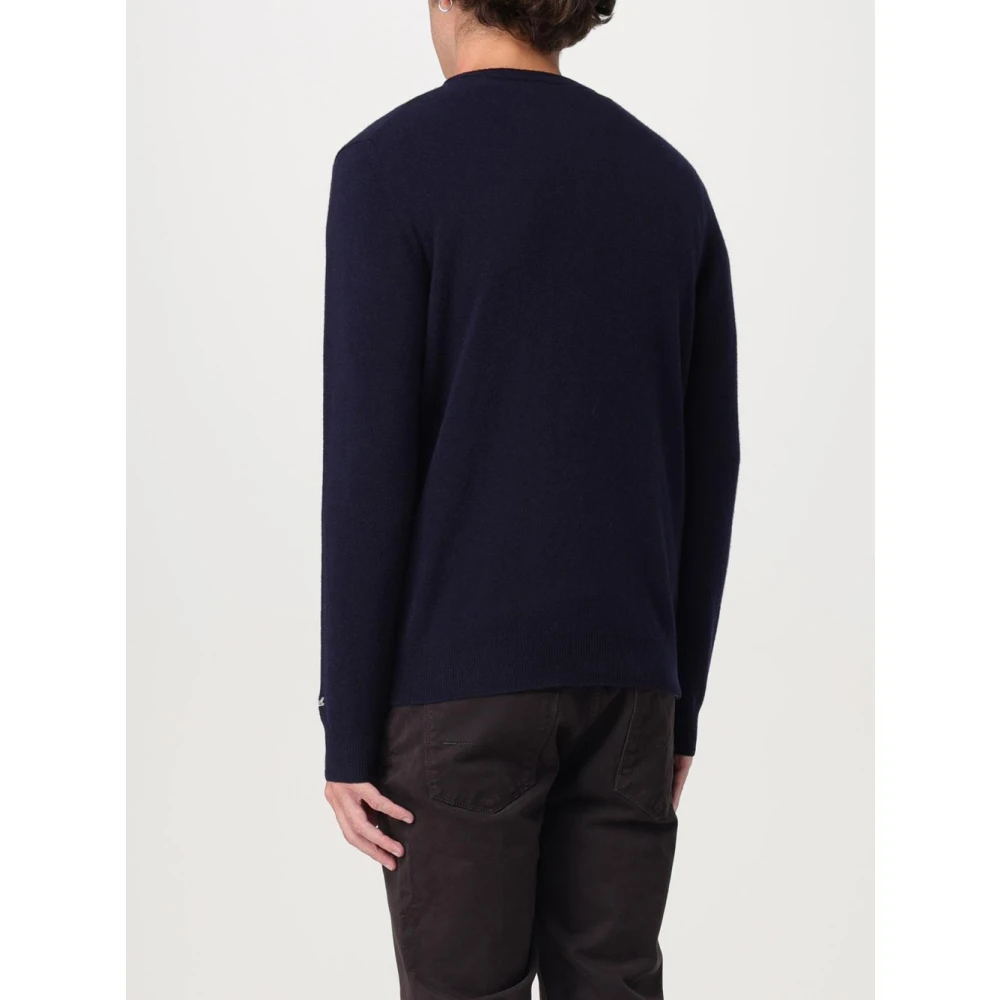 Woolrich Klassieke Crewneck Lamswol Trui Blue Heren