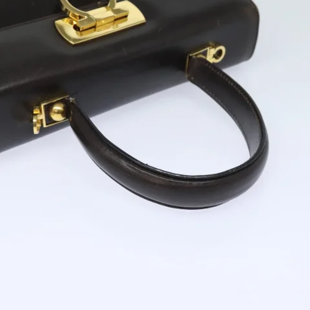 Salvatore Ferragamo Pre-owned Leather handbags Brown Dames
