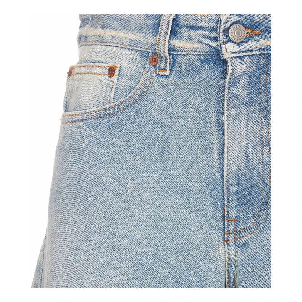 MM6 Maison Margiela Denim Jeans met Patch Logo Blue Dames