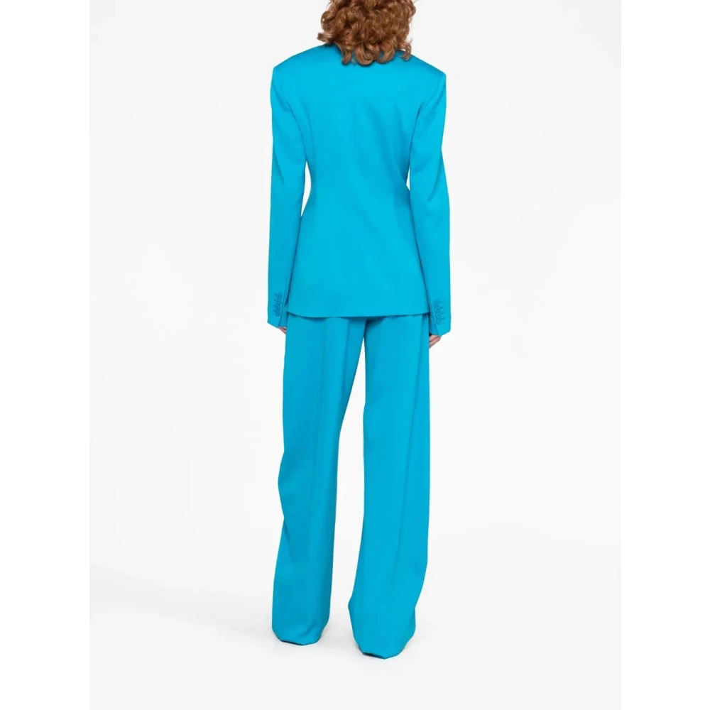 The Attico Capri-Blauwe Single-Breasted Wollen Blazer Blue Dames