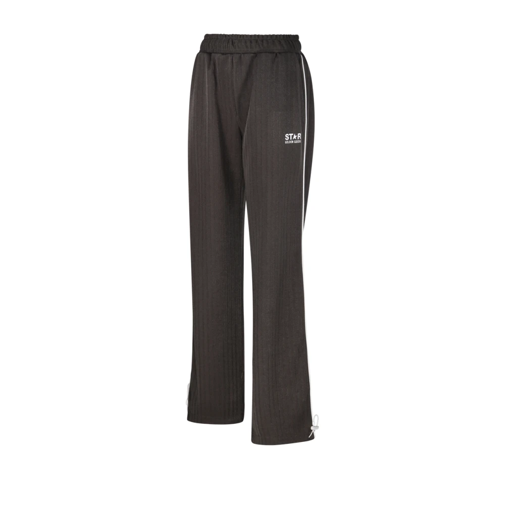 Golden Goose Joggingbroek met brede pijpen en strepenlogo Green Dames