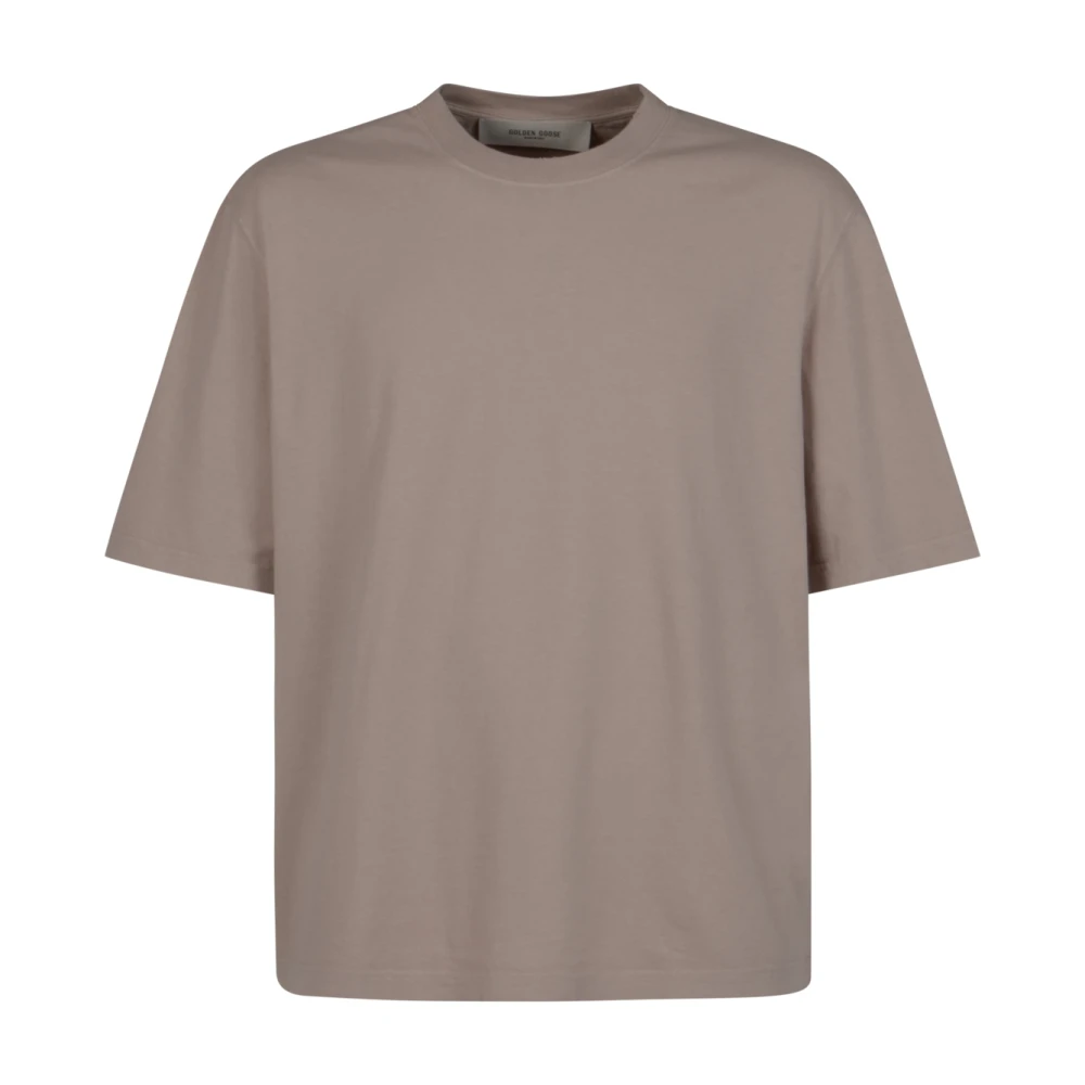 Golden Goose Men's Gray Relaxed Fit T-Shirt Cotton Jersey Logo Patch - T-Shirts - L - Tops